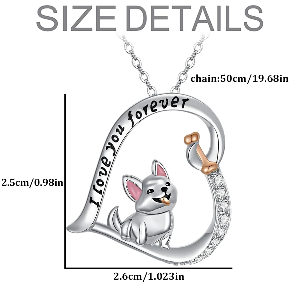 قلادة دلاية على شكل قلب كلب كورجي للنساء ، مجوهرات حيوانات رائعة ، إكسسوارات جرو لطيفة ، هدية عيد ميلاد #4