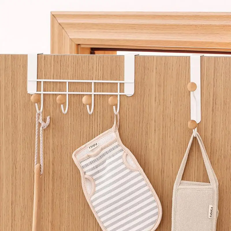 Over The Door Coat Rack Sturdy Door Hooks No Drilling Required Rust-Resistant Towel and Coat Rack for Clothes Towels Hats