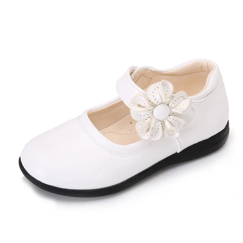 

Fashion Kids Leather Shoe 2025 Spring New Girls Princess Shoes Anti Slip Child Performance Shoes Simple Girl Flower Casual Shoe