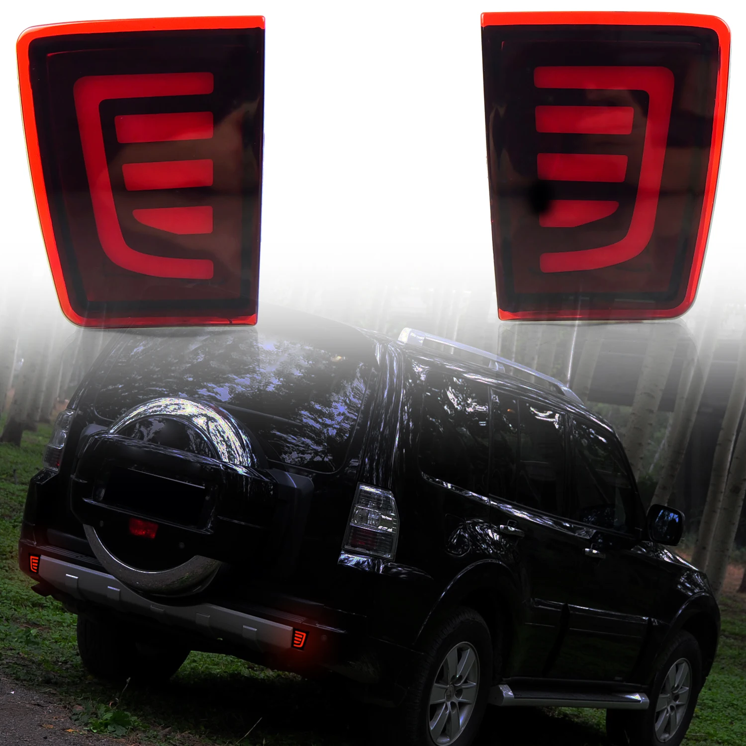 Fit for Mitsubishi Pajero Shogun V97 V98 V87 V93 V95 Montero 2007-2021 Rear Bumper LED DRL Daytime Running Lights 2pcs