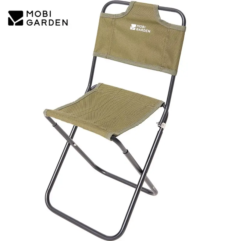 

MOBI GARDEN Camping Folding Fishing Chair 350g Ultralight Portable Backrest Aluminum Alloy Mini Line Up Benches Seats Outdoor