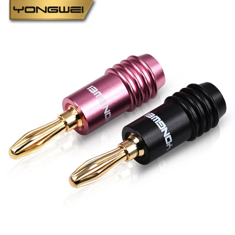 YONGWEI Speaker cable Banana plug Speaker cable Banana cable Bend connector Copper gold-plated power amplifier 4mm plug