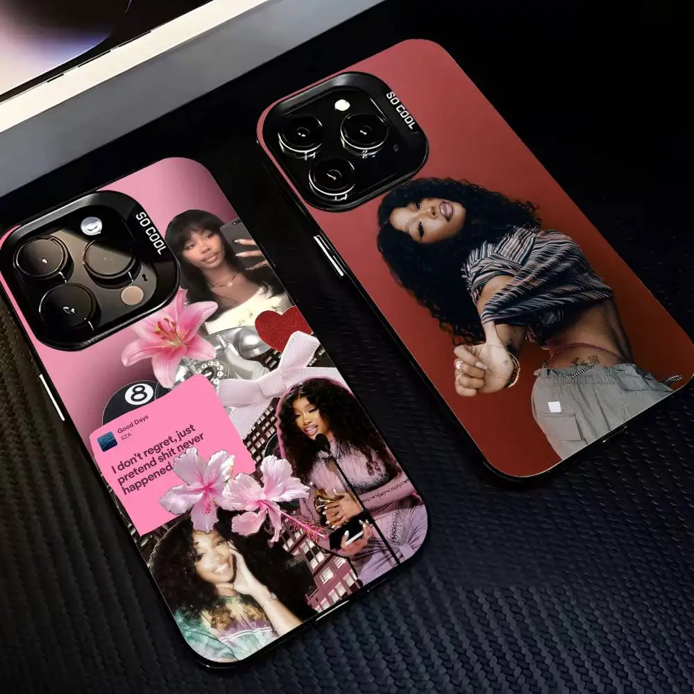 

Cool Singer S-SZA-SZA-S Phone Case For iPhone 17,16,15,14,13,12,11 Plus,Pro Max,XS,Colored Silver Plated Inside Cover