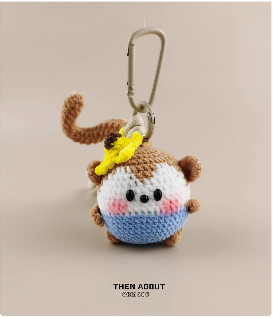 Cute chubby little monkey bag pendant pendant Keychain pendant advanced gift for people.