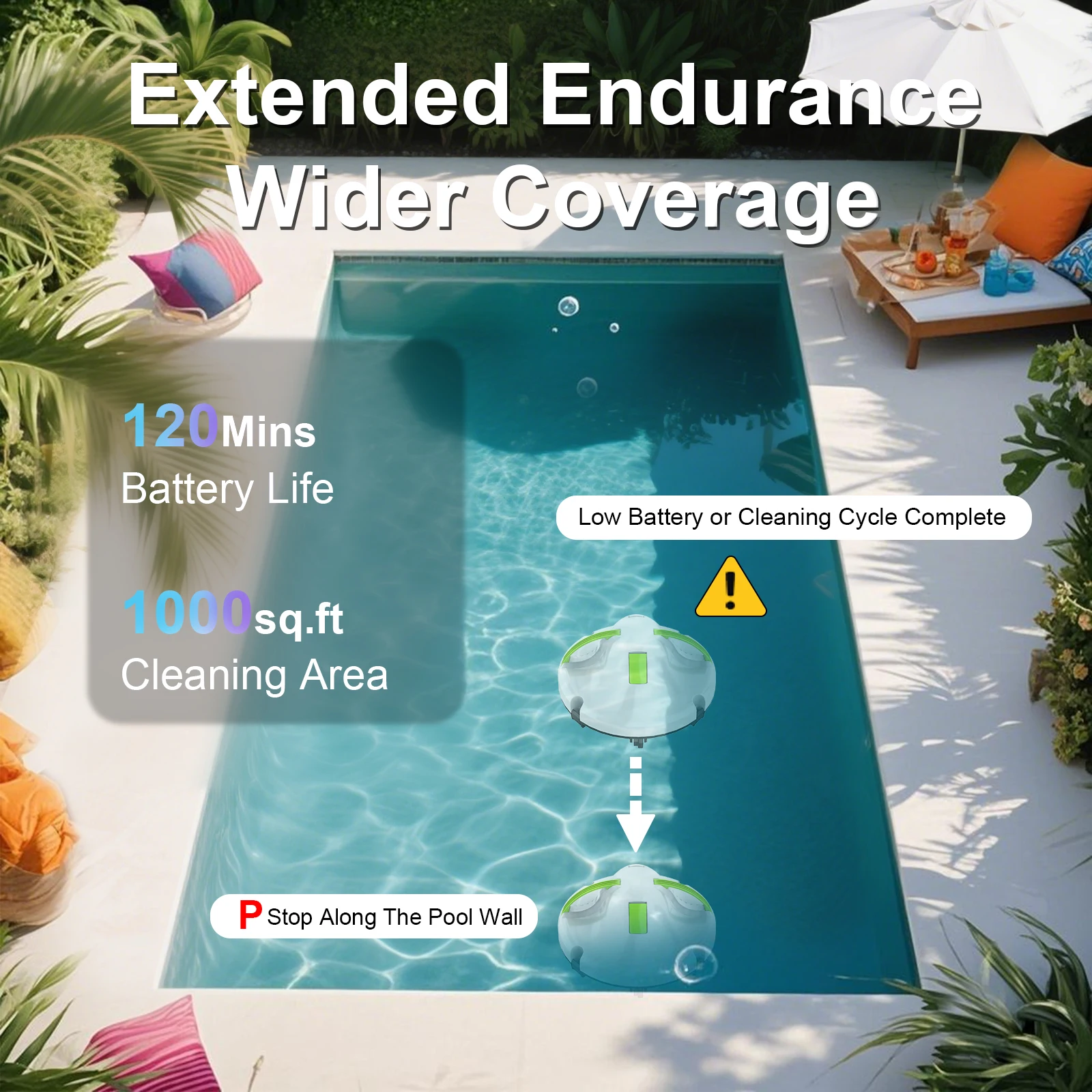 Automatic Solar Rechargeable Robotic Vacuum Cordless Swimming Pool Surface Cleaner Tablet Suction Feature Pool Filters Robot