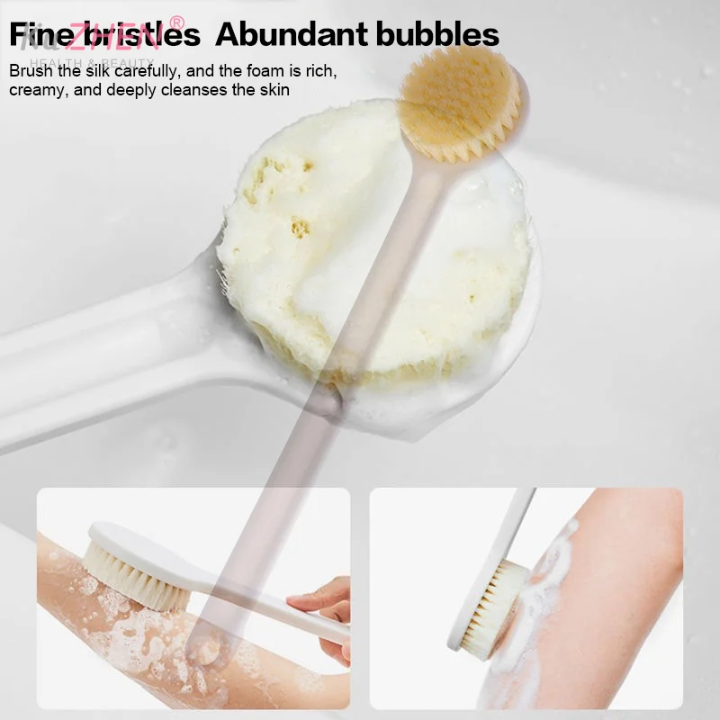

1PCS Long Handle Back Brush For Shower Soft Bristles Body Exfoliating Bath Brush Skin Health Shower Back Scrubber Bath Supplies