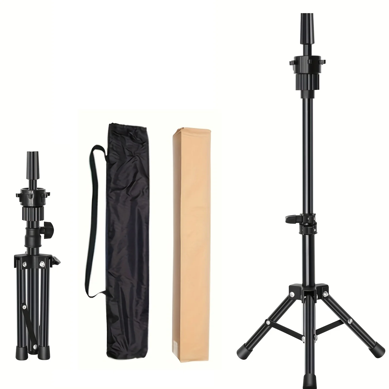 

37cm-60cm Adjustable Mannequin Head Stand Tripod Hairdressing Training Head Stand For Salon Use Wig Display Head Stand