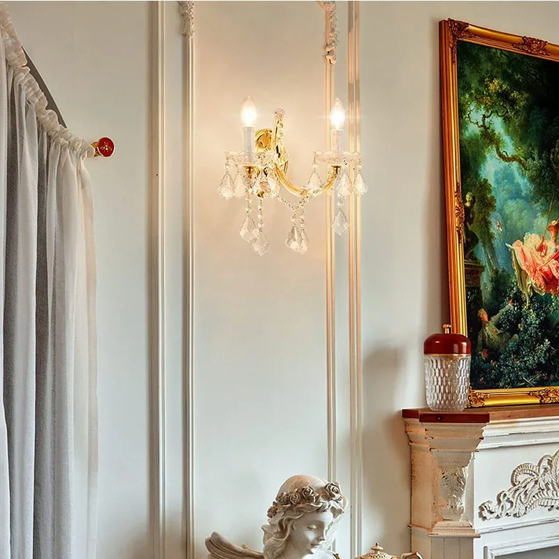 Maria Theresa Kristall Wand leuchte Beleuchtung kreatives Design Schlafzimmer LED Kristall Wand leuchte Nacht bett nach Hause moderne Wand leuchte – Detail 2