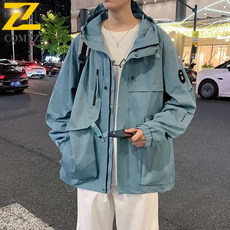 

​Men Casual Workwear Jacket Autumn Winter Mountain Style Hooded Windbreaker Waterproof Windproof Warm Outdoor Activities​ Coat