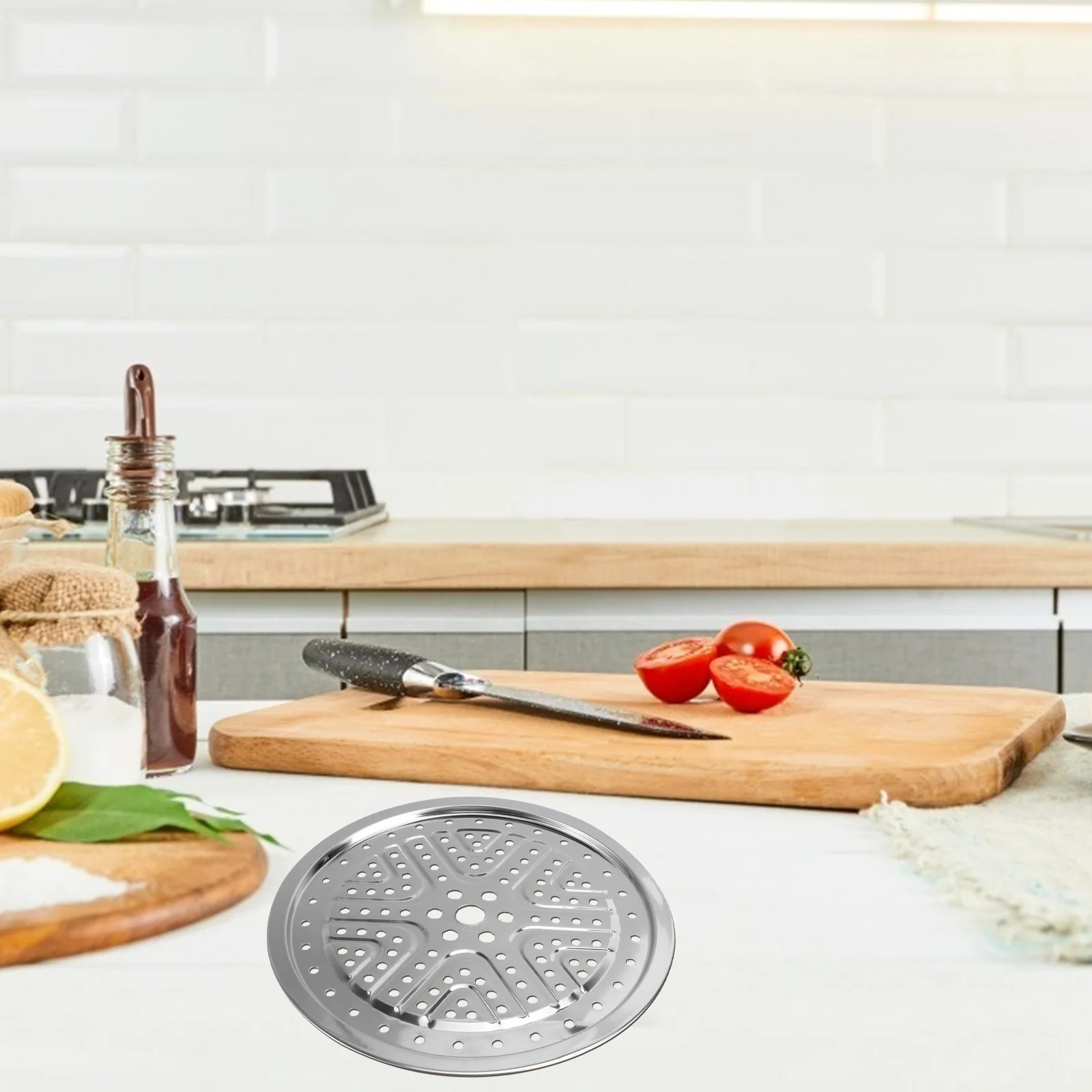 

1Pcs Stainless Steel Steaming Tray Thickened Steamer Rack Kitchen Accessory Multi-Function Pot Holder for Household Food Steamed
