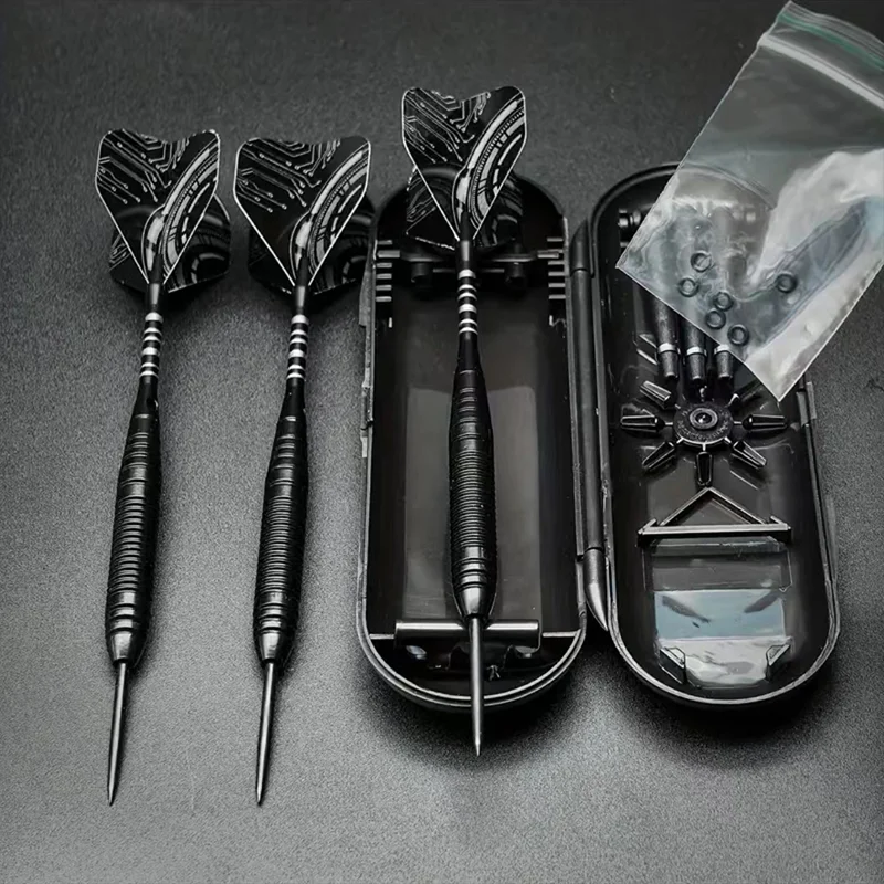 

Professional Metal Tip Darts 3Pcs/Set Black 22g Dart Set with Portable Case for Competition & Entertainment