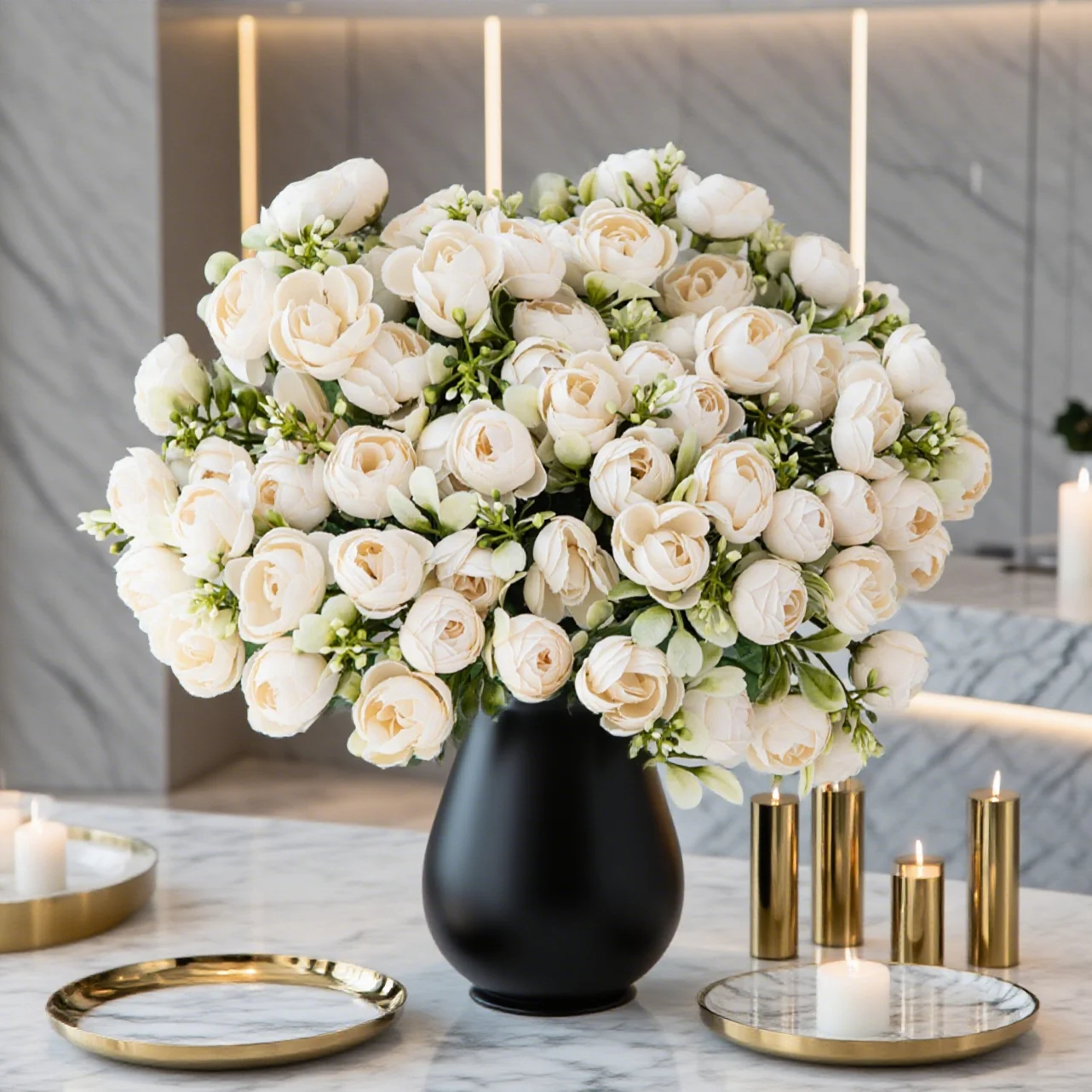 1/5PCS Künstliche Blumen Seide Rosen Kleine Tee Knospe Festival Decor Hause Fensterbank Bonsai Zubehör Hochzeit Hintergrund wand Diy