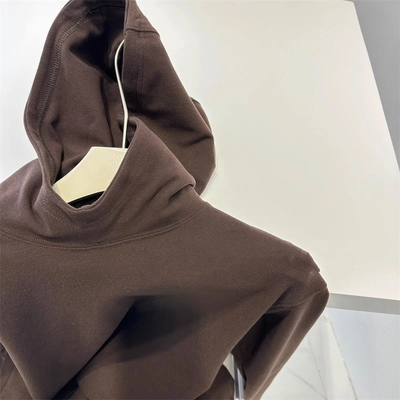 ผู้หญิงกํามะหยี่เยอรมันHooded Sweatshirtสีเทาสองด้านคอยาวแขนยาวฤดูใบไม้ร่วงฤดูหนาวสบายๆStreetwear Top