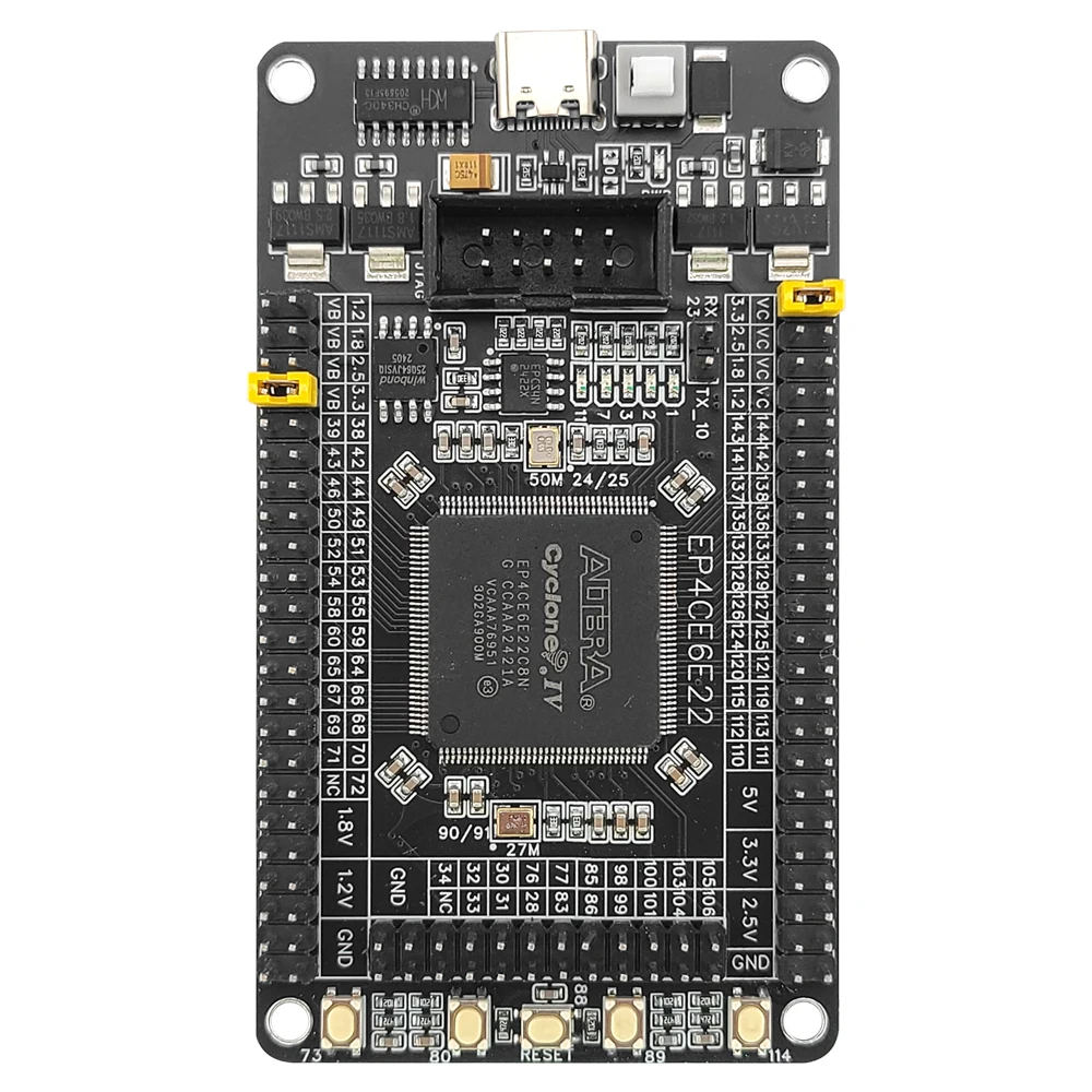 EP4CE6E22C8N مجلس التنمية FPGA الأساسية لوحة النظام وحدة متوافقة مع Altera CycloneIV الطرفية رقاقة W25Q CH340 Type-C