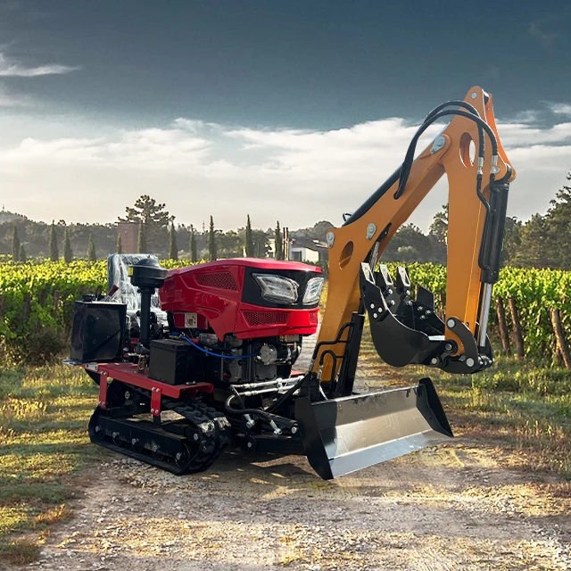 Dual Riding Rotary Cultivator Automatic Agricultural Crawler Rotary Tiller for Dry Land Paddy Field with Core Motor Component