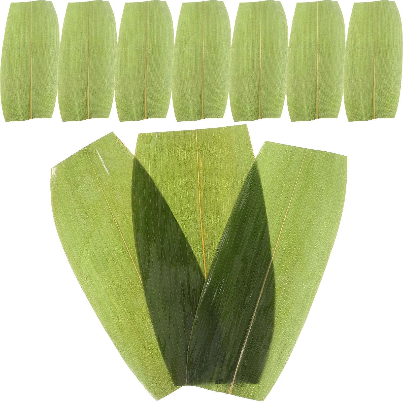 

100pcs Bamboo Leaves Decorative Plates Sashimi Sushi Dumplings Grilled Meat Green Leaf Japanese Food Mat Serving
