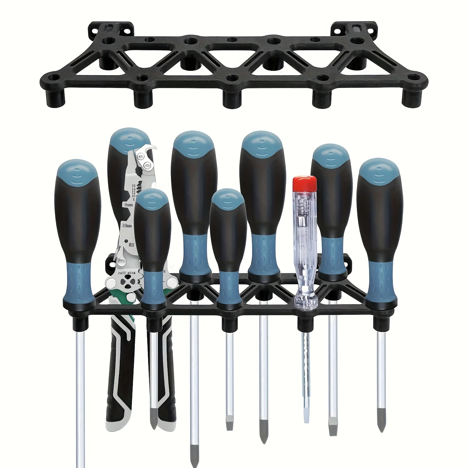 Plastic Screwdriver & Pliers Storage rack - Wall-Mounted Hand Tool Storage Rack with Shelf, not include screwdrivers and pliers