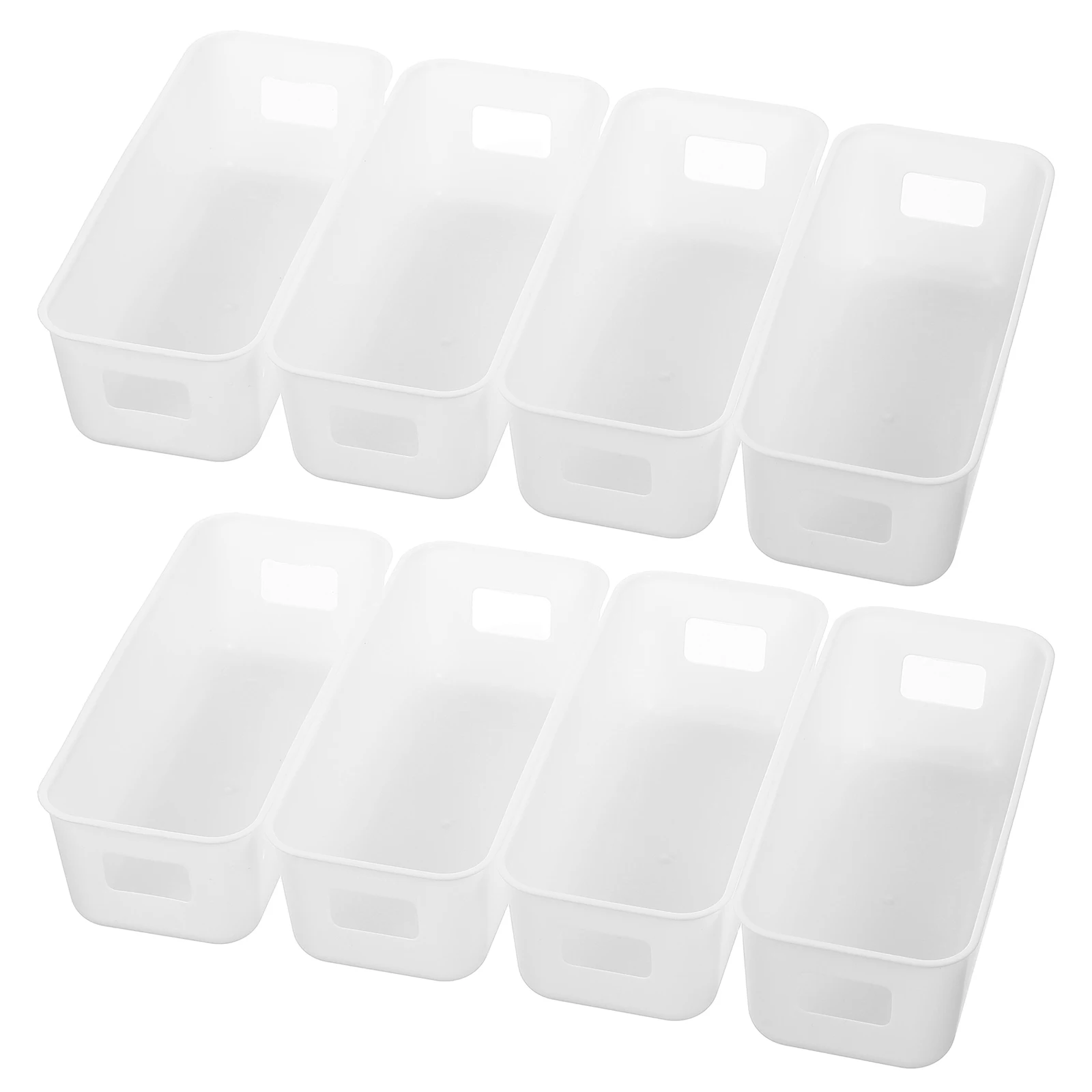 

8Pcs Thin Rectangular Storage Bins Plastic Baskets Organizer for Home Office Kitchen Pantry Bathroom Shelves Multipurpose Use