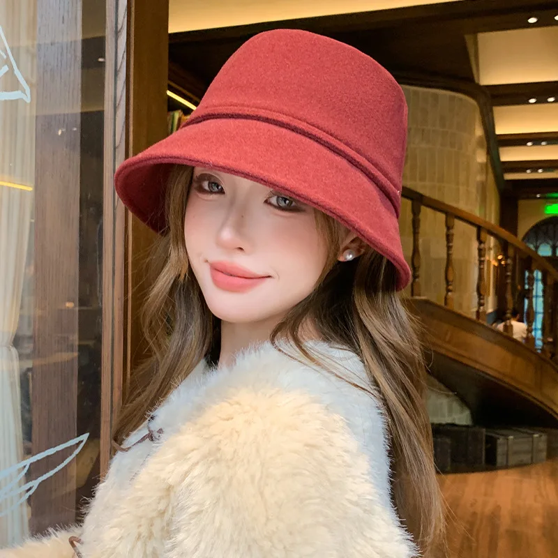 Koreanische Einfache Eimer Hut Frauen Herbst Winter Mode Fischer Hut Einfache