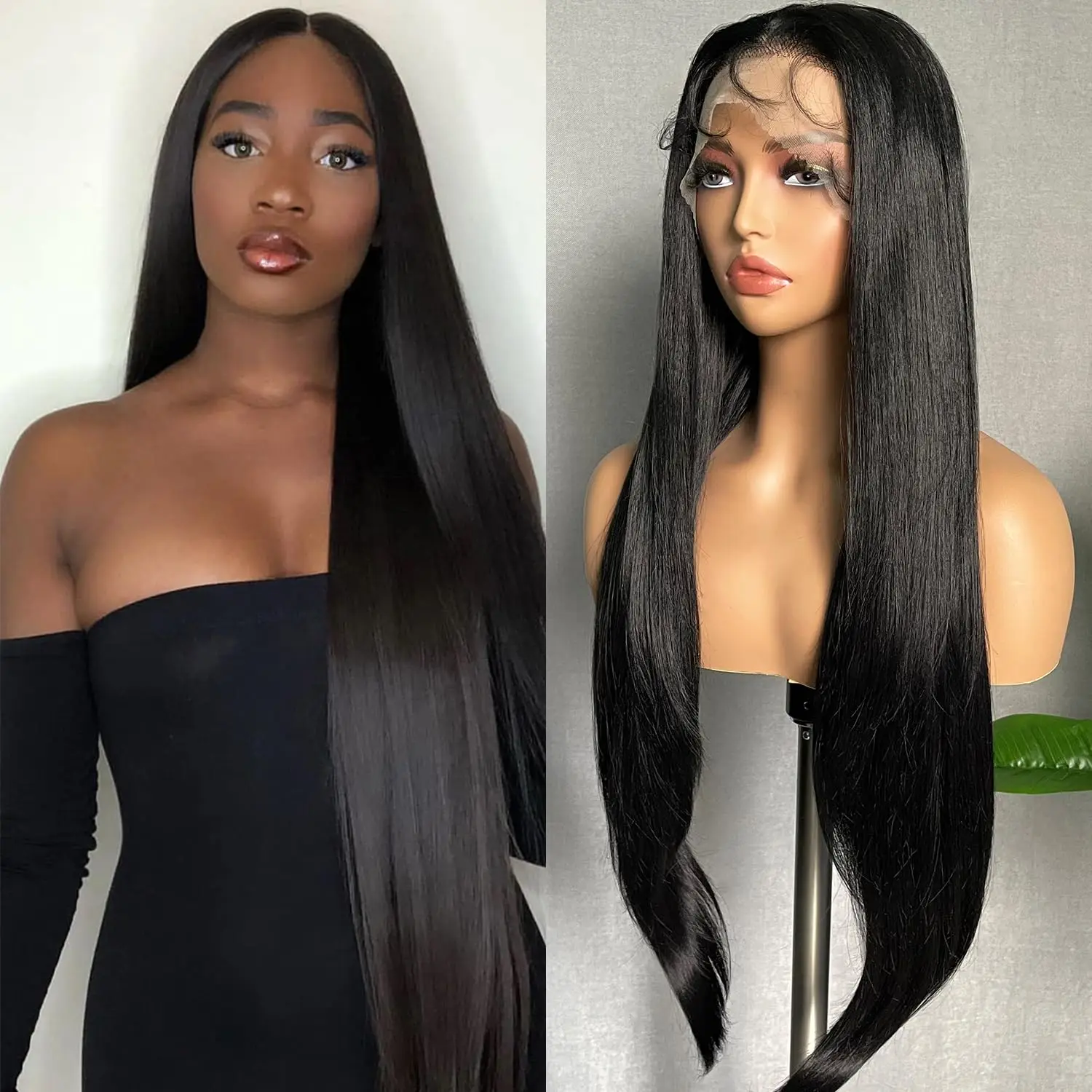 

Straight 4x4 Lace Frontal Wigs Human Hair 13x4 Lace Front Wigs Straight Wigs Human Hair for Black Women Natural Color