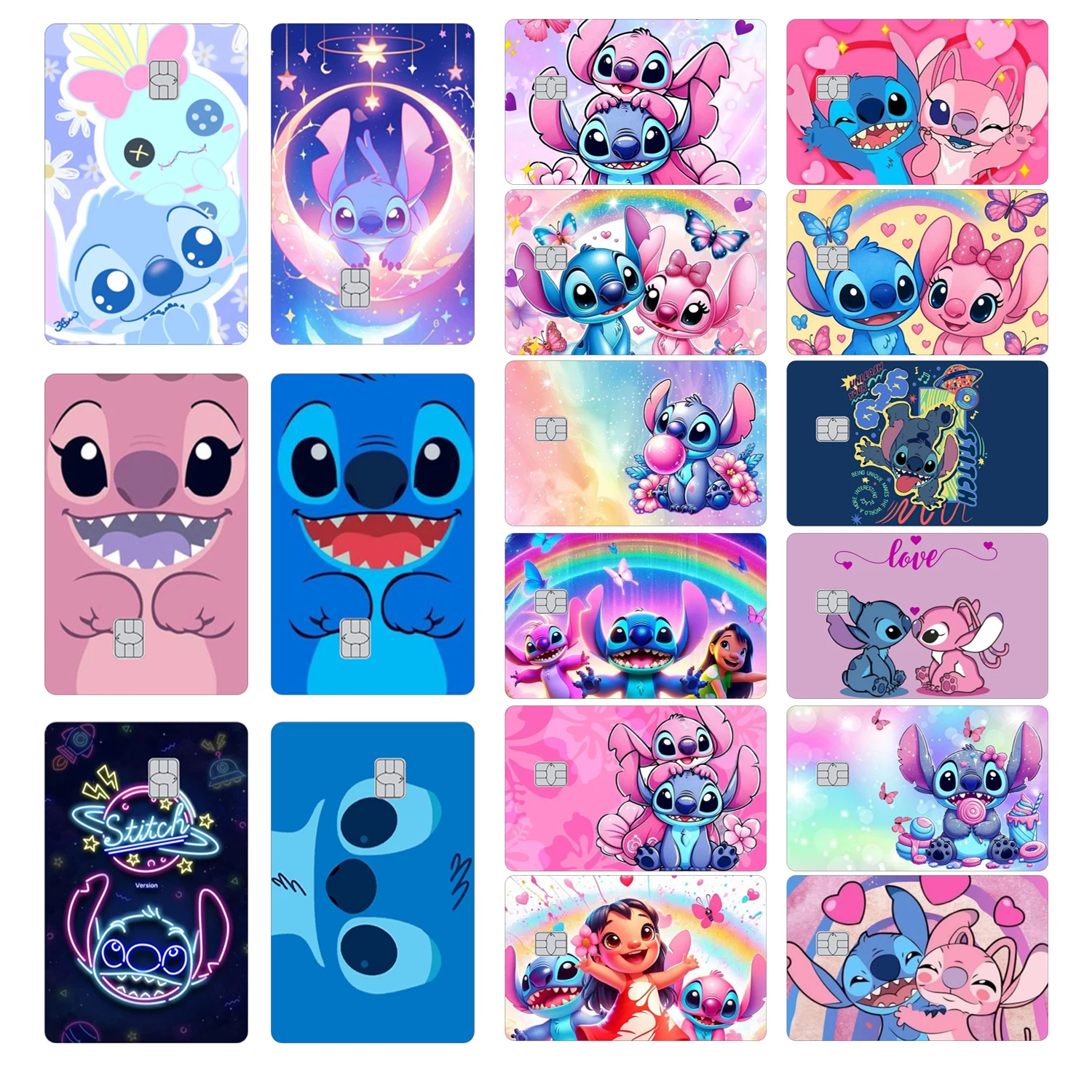 ملصقات كارتون أنيمي لبطاقة الائتمان اللطيفة غير اللامعة لبطاقة VISA JCB Mastercard وغيرها من زينة بطاقة البنك IC للفتيات