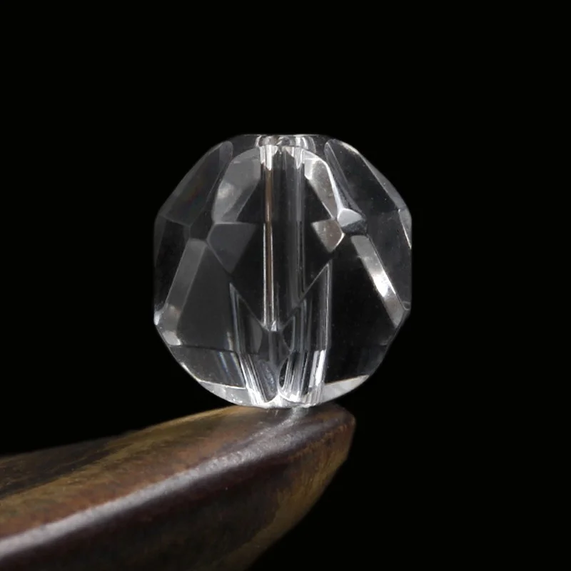 5A Natural Clear Quartz White Quartz Diamond Cut Single Bead DIY Beads Crystal Jewelry Making