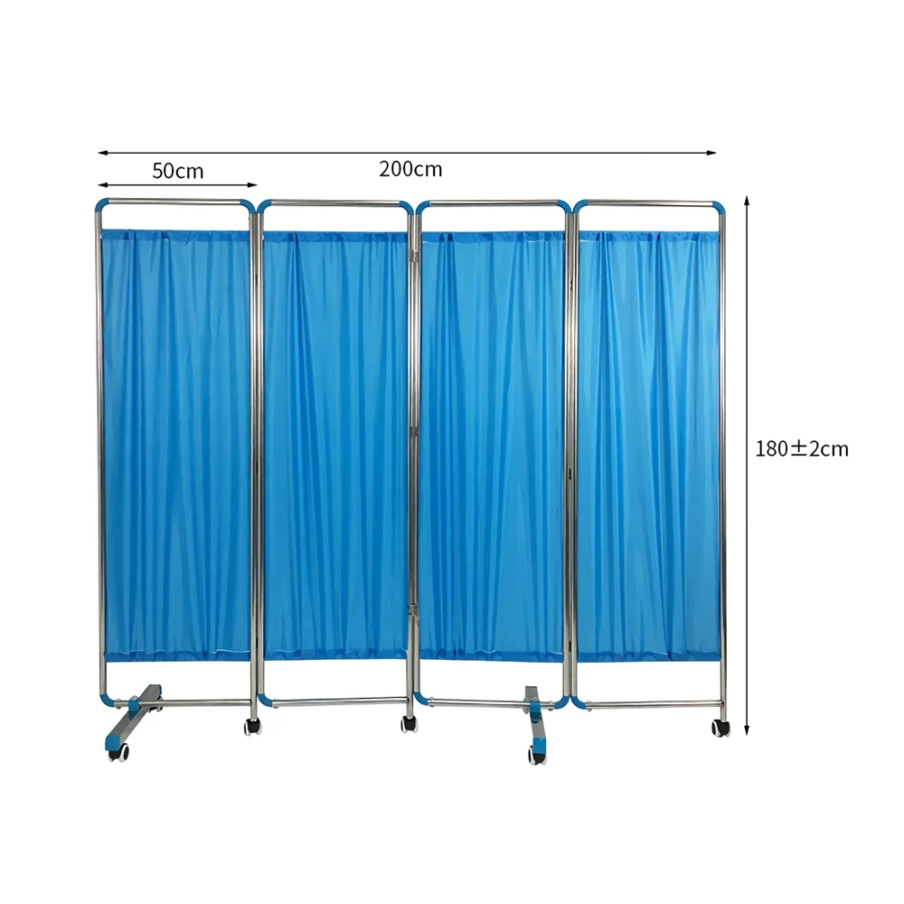 SY-554 Hospital Three Folding Medical Clinic Hospital Bed Bedside Stainless Steel Medical Screen