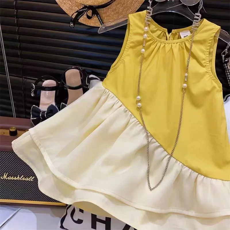 Baby Girl Dress Girls Dress Summer 2024 New Little Girl Princess Skirt Girl Treasure Sleeveless Skirt Children Fashion Skirt