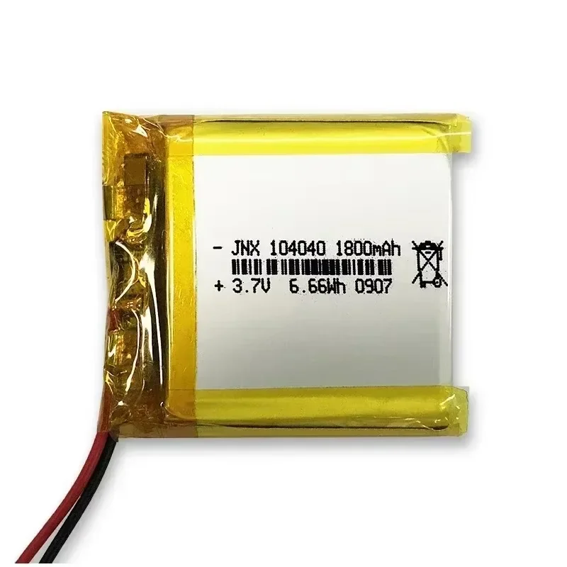 104040 Polymer Lithium Battery 1800MAH 3.7V Suitable for Built-in Battery Fast Charging Source LED Light Hand Warmer GPS DVD