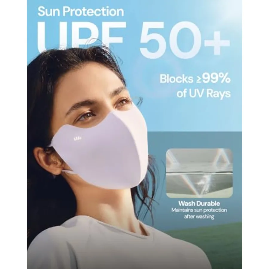 BENEUNDER Cooling Full Face Sun Protection Cover for Women Eye Corner UPF 50+ Breathable 3D Structured Outdoor Activities