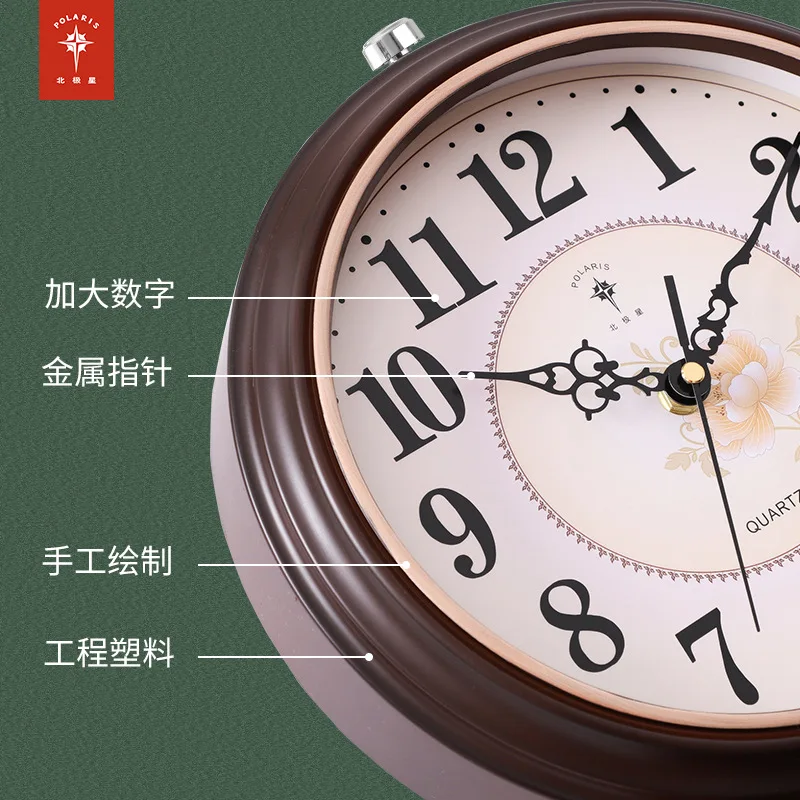 28x33cm Retro Scan Movement Wall Clock Stand Clock - Can Be Hung or Placed on a Table as a Home Desk Clock.