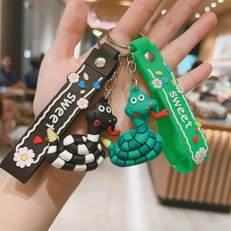 2025 Year Of Snake Pendant Chinese Zodiac Lucky Keychain Creative Key Ring Women Men Bag Charm Accessories Gift