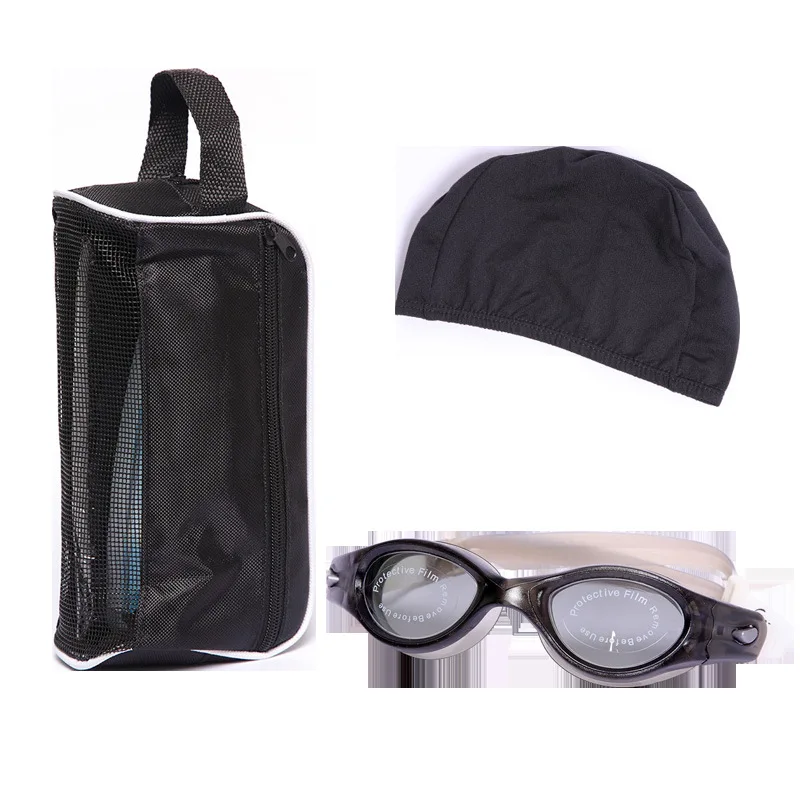 New Swim Goggles Set Men And Women Anti-Fog Waterproof Large Frame With Storage Bag Swimming Glasses Swimming Cap