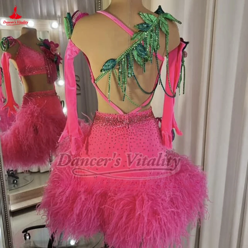 성인과 어린이 무대 공연 라틴 댄스 드레스 블랙풀 댄스 축제 전문 경쟁 의류 사용자 정의