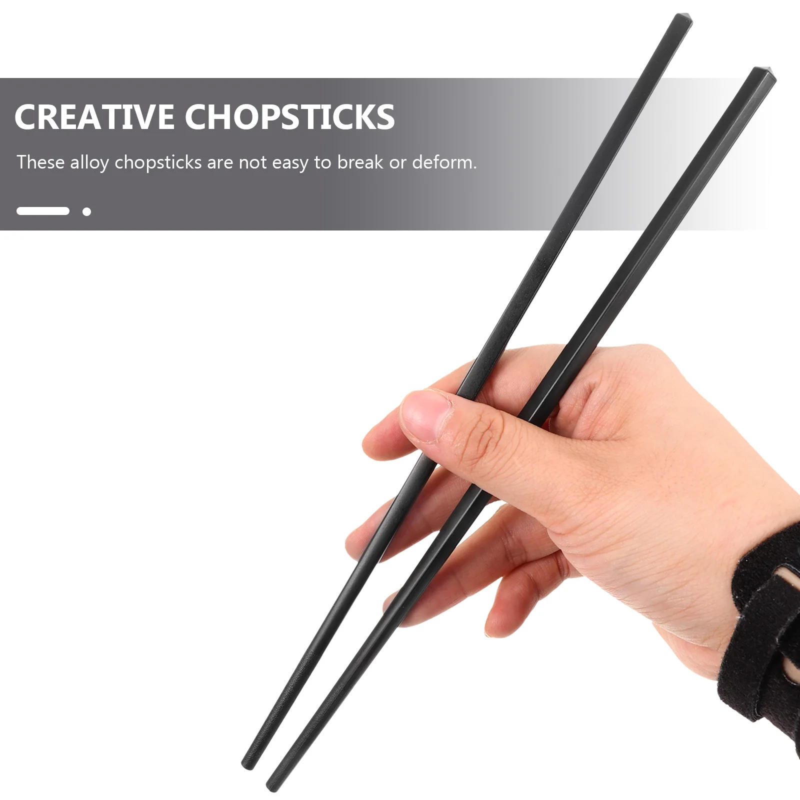 

Anti-Slip Alloy Chopsticks High Strength Heat Resistant Easy Clean Long Metal Japanese for Adults