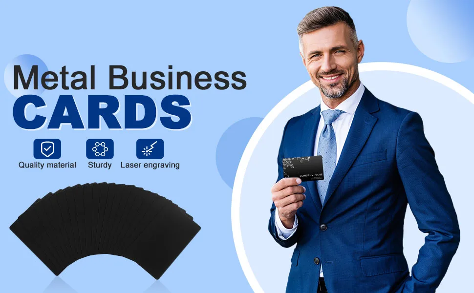 Customized query Hot Sale Custom Printed Logo Plating Matte Black Etched NFC Chip Metal Business Cards