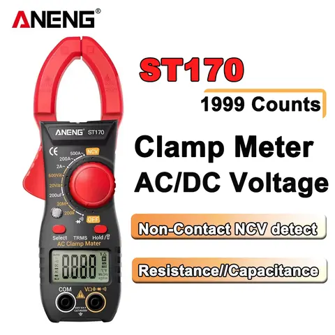 ANENG ST170 Clamp Meter Multimeter Digital Tester 1999 Counts AC/DC Voltage voltmeter Hz Capacitance NCV Ohm Diode Tester Tools