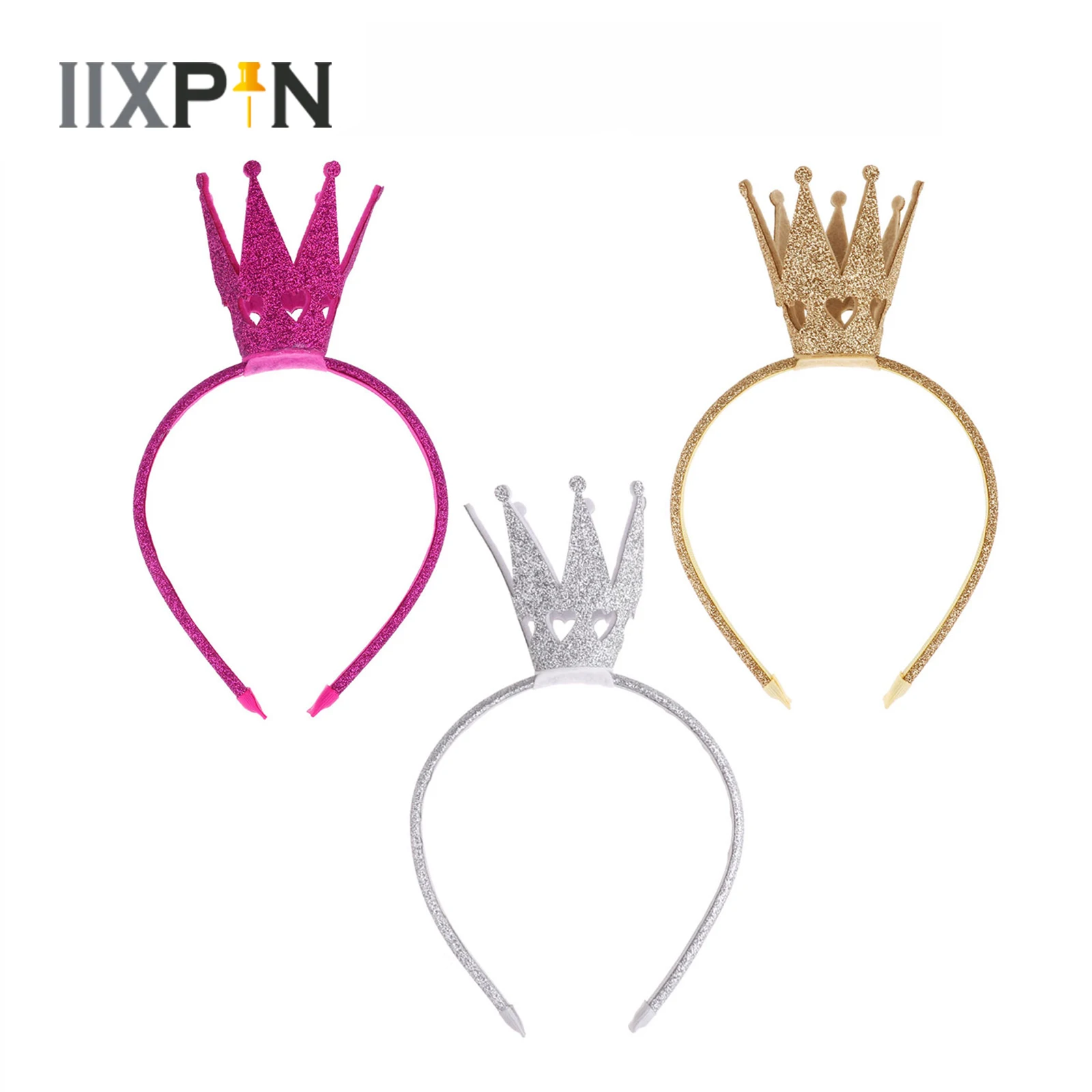 Fasce per capelli con corona di diadema lucido per ragazze fascia per capelli con cerchietto per capelli da principessa carina per accessori da sposa per la festa di compleanno di capodanno