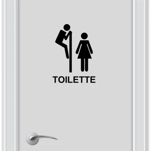 Porte Salle de Bain et Toyrettes Wall Sticker Fringh Bathroom Toother Door Wallpaper壁画デカールビニールウォールステッカーホーム装飾 10ベストセールスビニールバスルーム-9