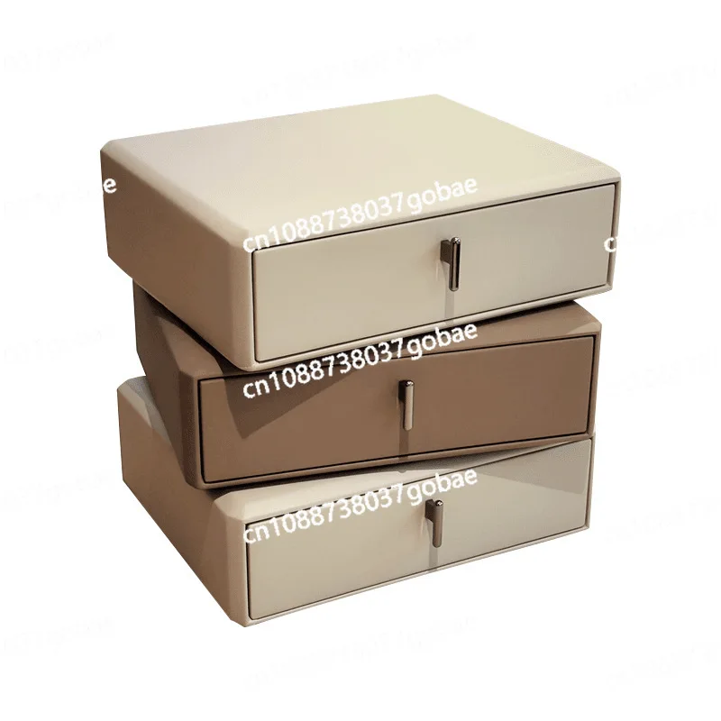 

three-layer rotatable all-solid wood bedside table Modern simple multi-functional creative