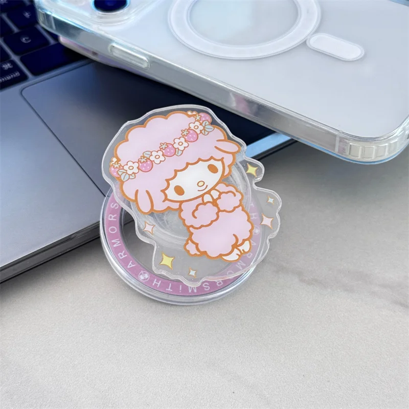 귀여운 만화 토끼 고양이 폰 스탠드 홀더 마그세이프 자석 폰 홀더 아이폰 17 삼성 그립톡 킥스탠드 브래킷