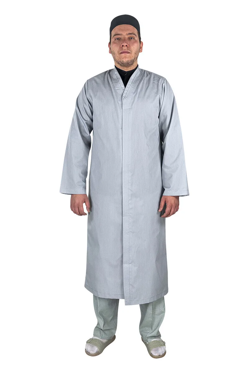 IQRAH Flat Desensiz Cotton Prayer Robe Gray