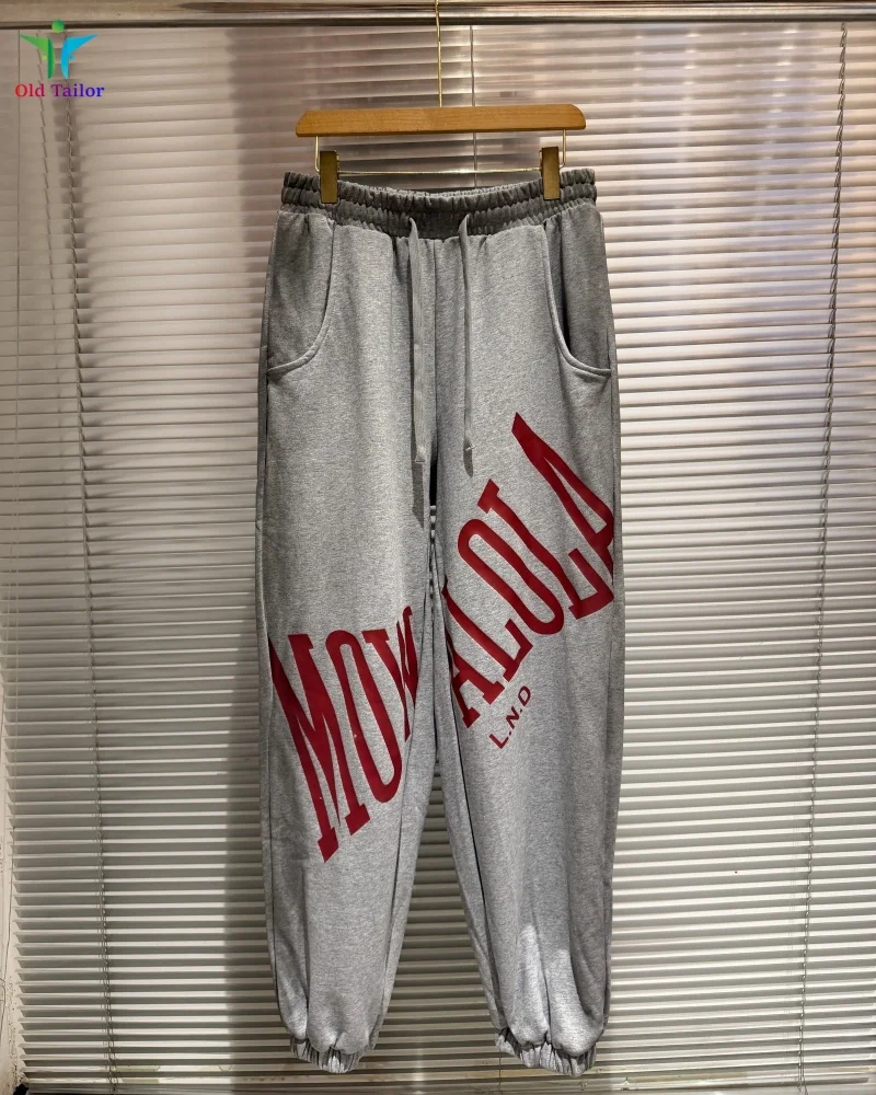 

Мужские/женские модные мешковатые свободные широкие спортивные спортивные штаны с буквенным принтом Flower Ash 25SS Mowalola Spray