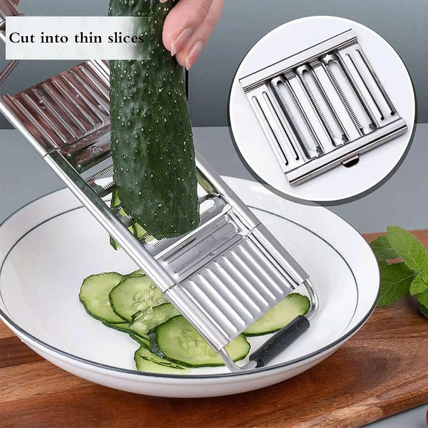 Handheld Food Grater,Professional Zester Slicing Set with 4 Interchangeable Blades for Lime,Cheese,Garlic,Ginger,Chocolate,Vegetable,Fruits view 8