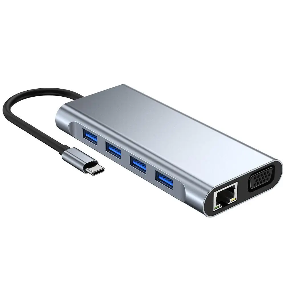 11 in 1 USB C HUB Docking Station Multi Port Monitor USB Type C to 4K DP HDTV VGA Adapter Type c Hub