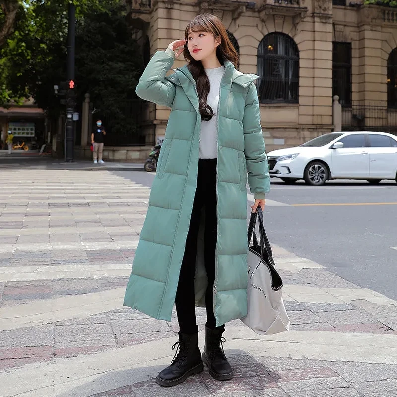 

Down Cotton Coat Women's 2022 Winter New Fashion Temperament Loose Padded Jacket Women Large Size Thick Long Over Knee Paraks