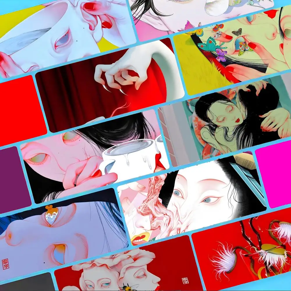 S-Sillda Illustrations Mouse Pad Non-Slip Large Desk Mat Thick Stitched Edge Gaming Mousepad