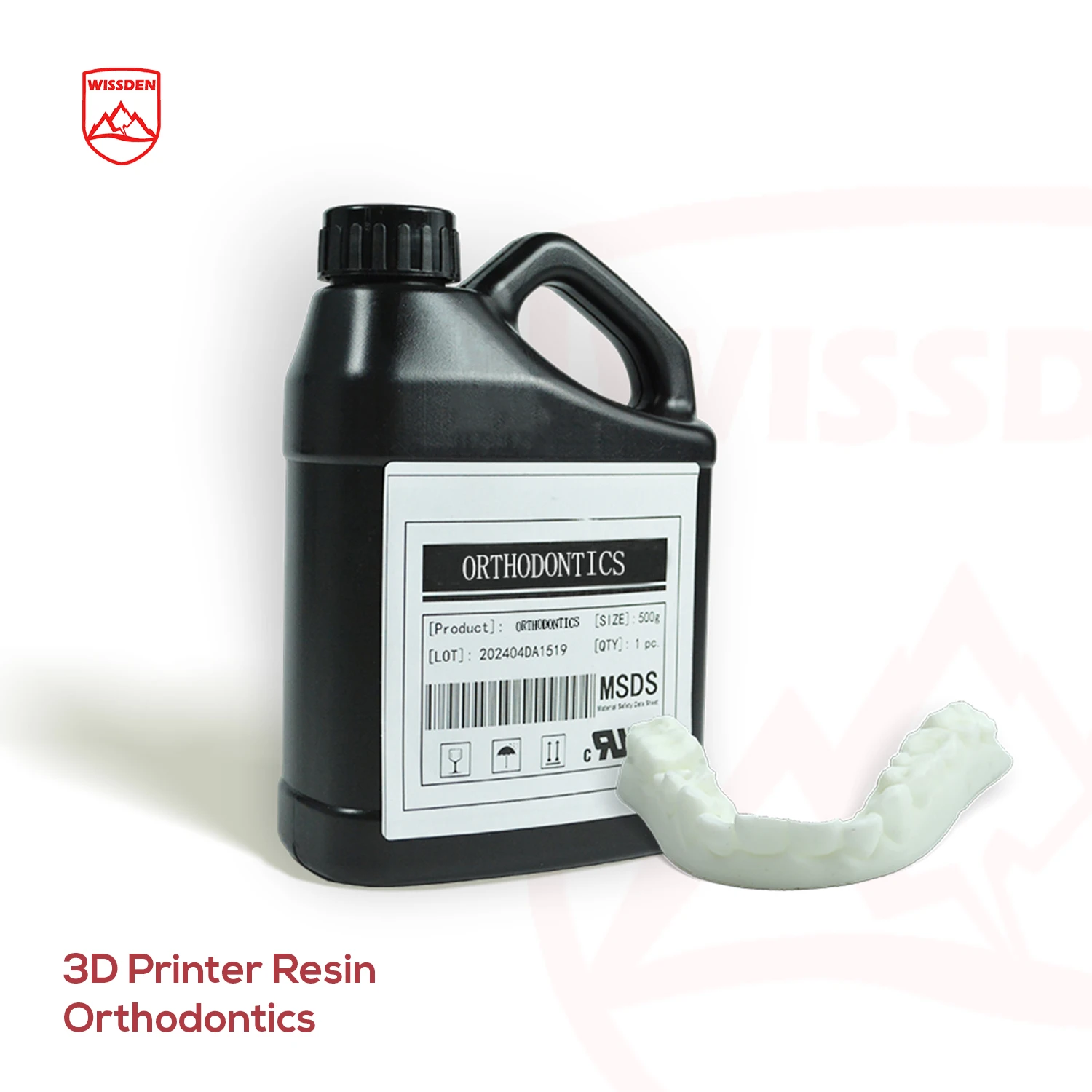 

500 г Wissden 3D-принтер из смолы ОРТОДОНТИКА сверхвысокой твердости для восстановленных стоматологических лабораторных материалов