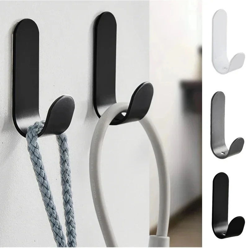 1-4Pcs Strong Self-Adhesive J-hook Waterproof Adhesive Hanging,Bathroom Towel Key Kitchen