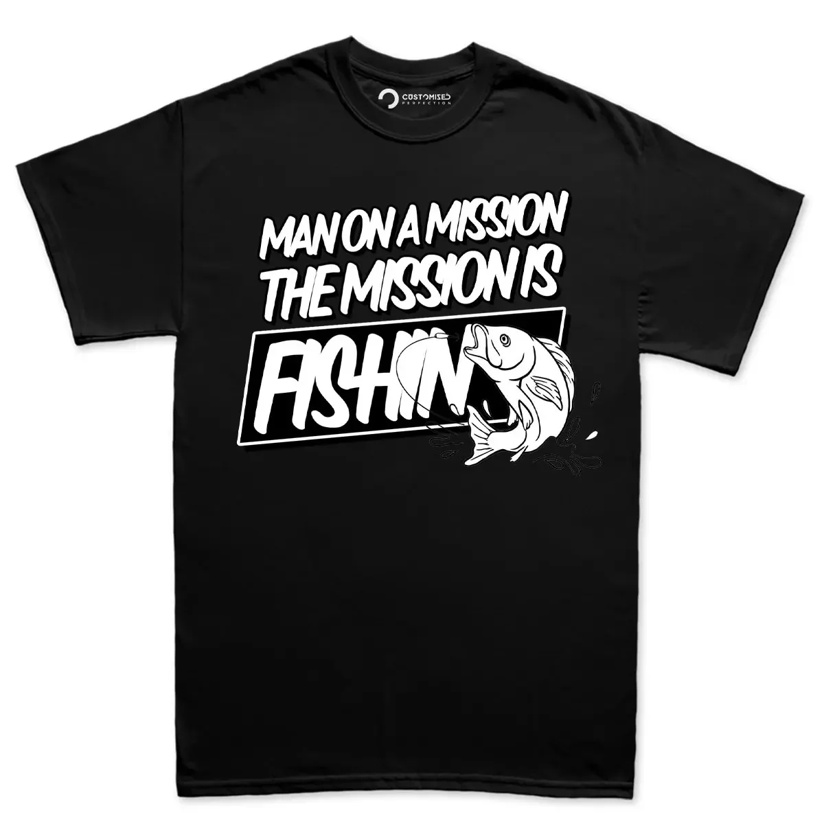 Fishing Men T Shirt Funny Gift Dad Grandpa Fathers Day Man On A Mission